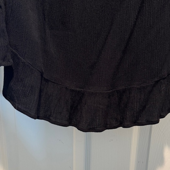 INC International Concepts Black Gauze Long Sleeve Blouse Small - Picture 5 of 7